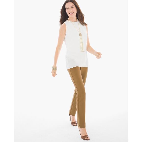 Chico’s Juliet Ankle Pant Ultimate Fit Brevity Brown Ponte Knit Pant Size 2.5 - Picture 14 of 14